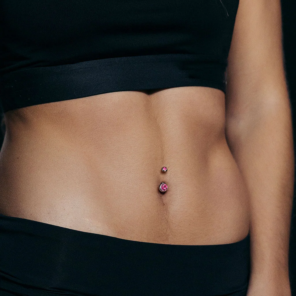 Bauchnabelpiercing Kugel Zirkonia Silber Innengewinde - Image 4