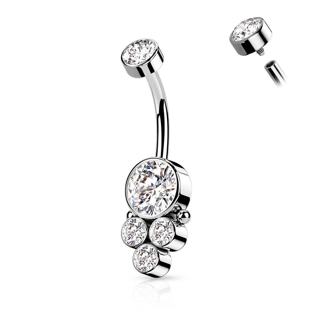 Bauchnabelpiercing 5 Zirkonia Innengewinde - Image 2