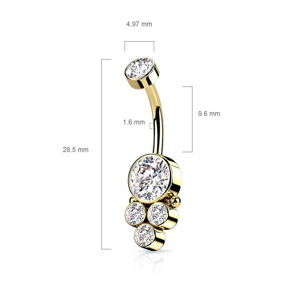 Bauchnabelpiercing 5 Zirkonia Innengewinde - Image 3