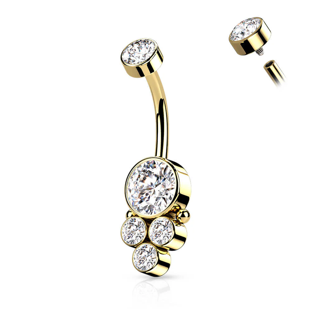 Bauchnabelpiercing 5 Zirkonia Innengewinde - Image 4