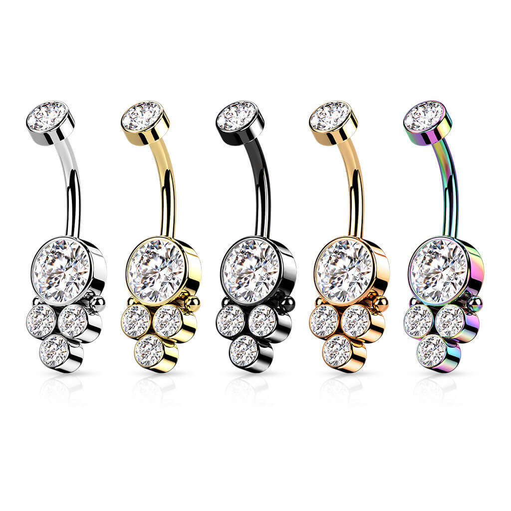 Bauchnabelpiercing 5 Zirkonia Innengewinde - Image 5