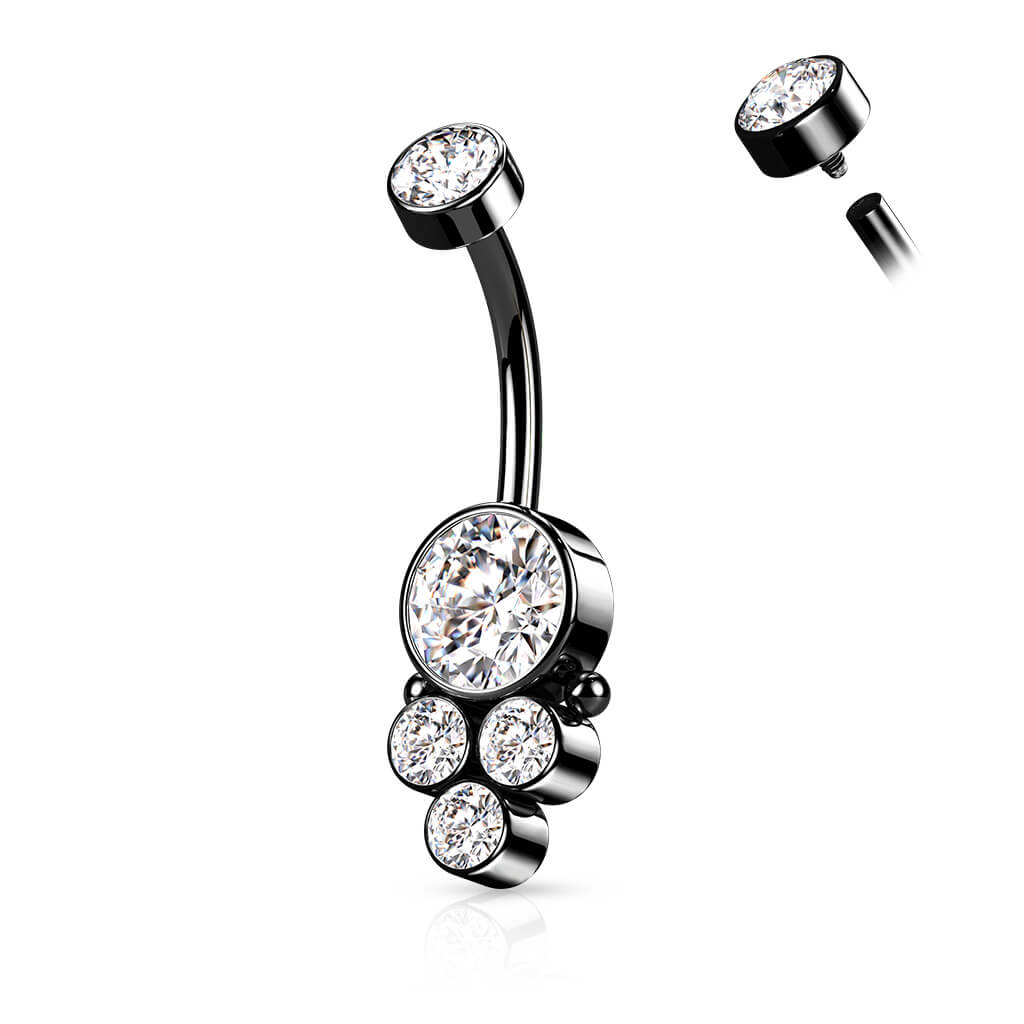 Bauchnabelpiercing 5 Zirkonia Innengewinde - Image 6
