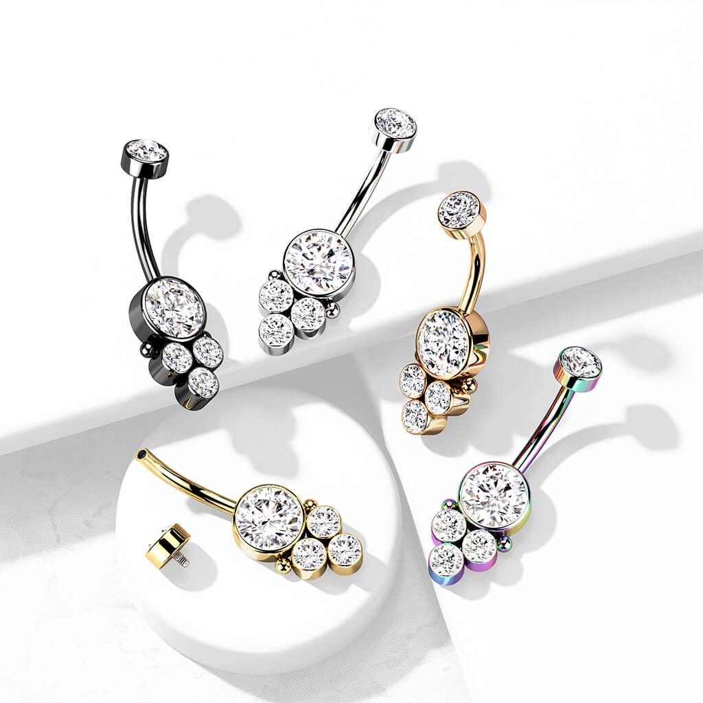 Bauchnabelpiercing 5 Zirkonia Innengewinde - Image 7