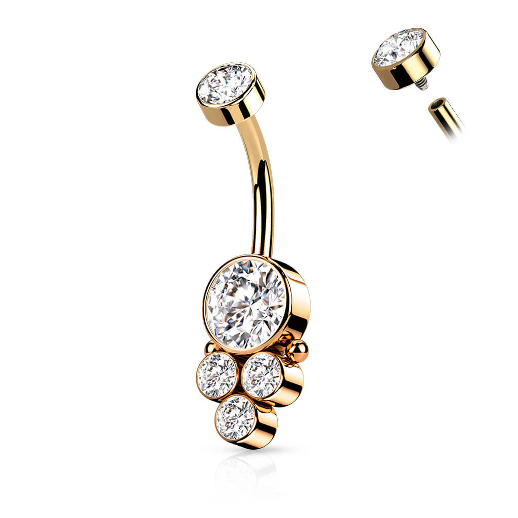 Bauchnabelpiercing 5 Zirkonia Innengewinde - Image 8