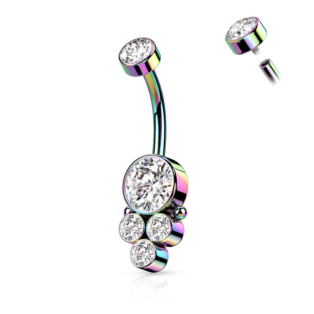 Bauchnabelpiercing 5 Zirkonia Innengewinde - Image 9