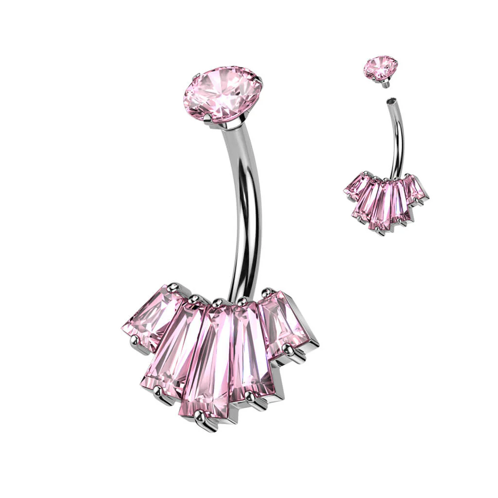 Bauchnabelpiercing Fächer Zirkonia Innengewinde - Image 5