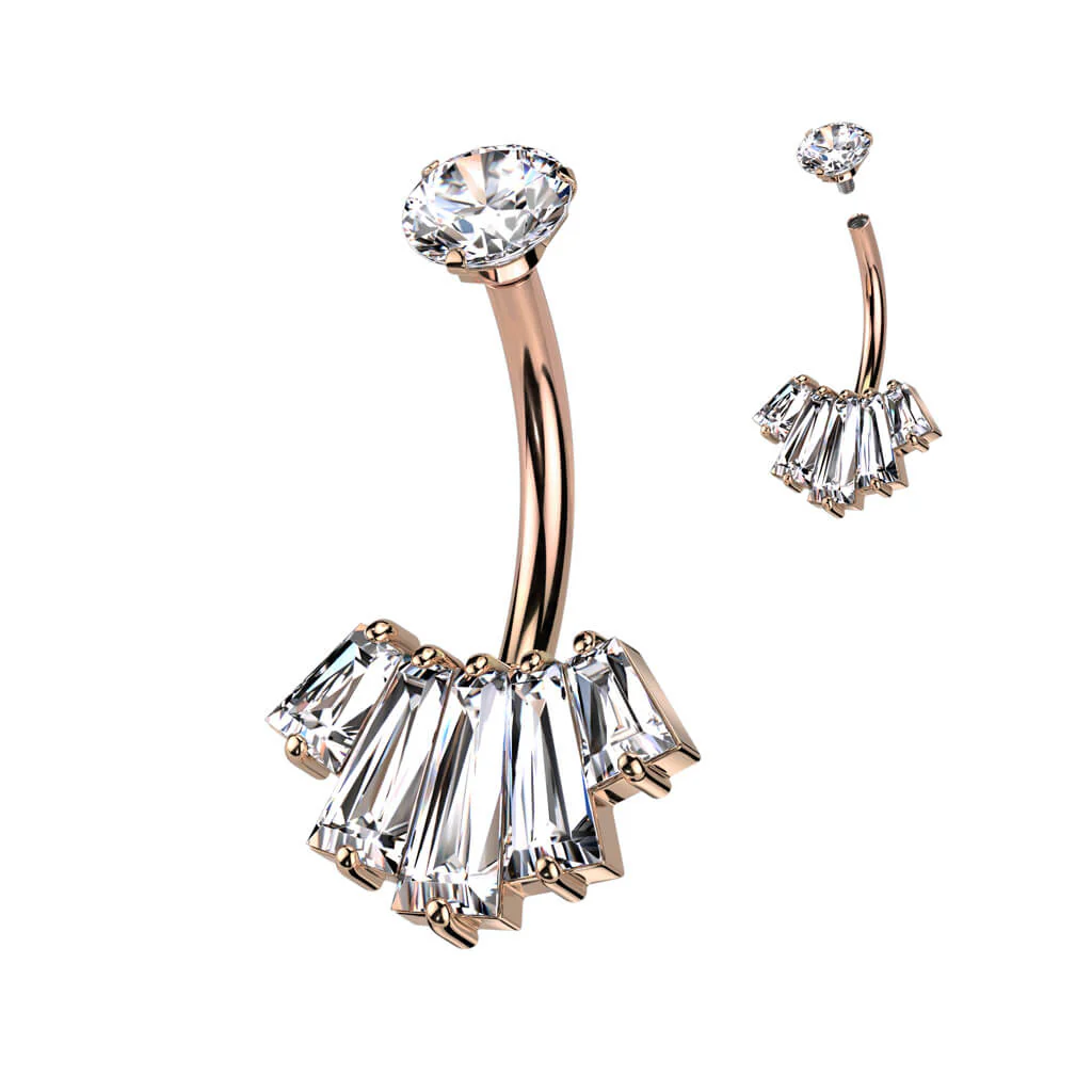 Bauchnabelpiercing Fächer Zirkonia Innengewinde - Image 6