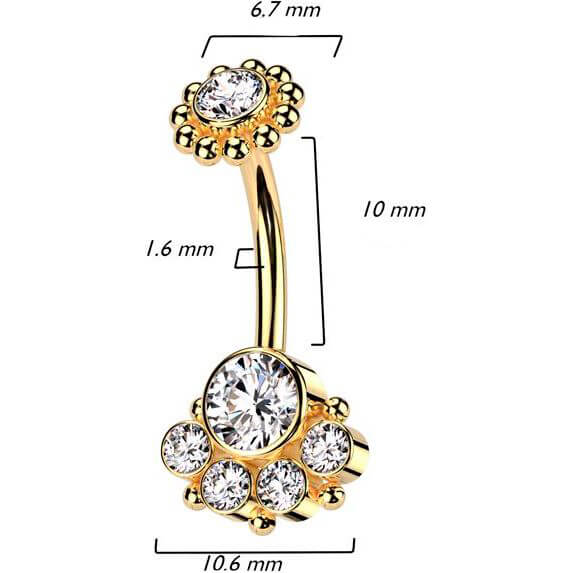 Bauchnabelpiercing Zirkonia Innengewinde - Image 2