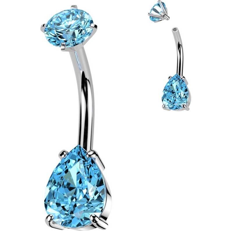 Bauchnabelpiercing Tropfen Zirkonia Innengewinde - Image 5