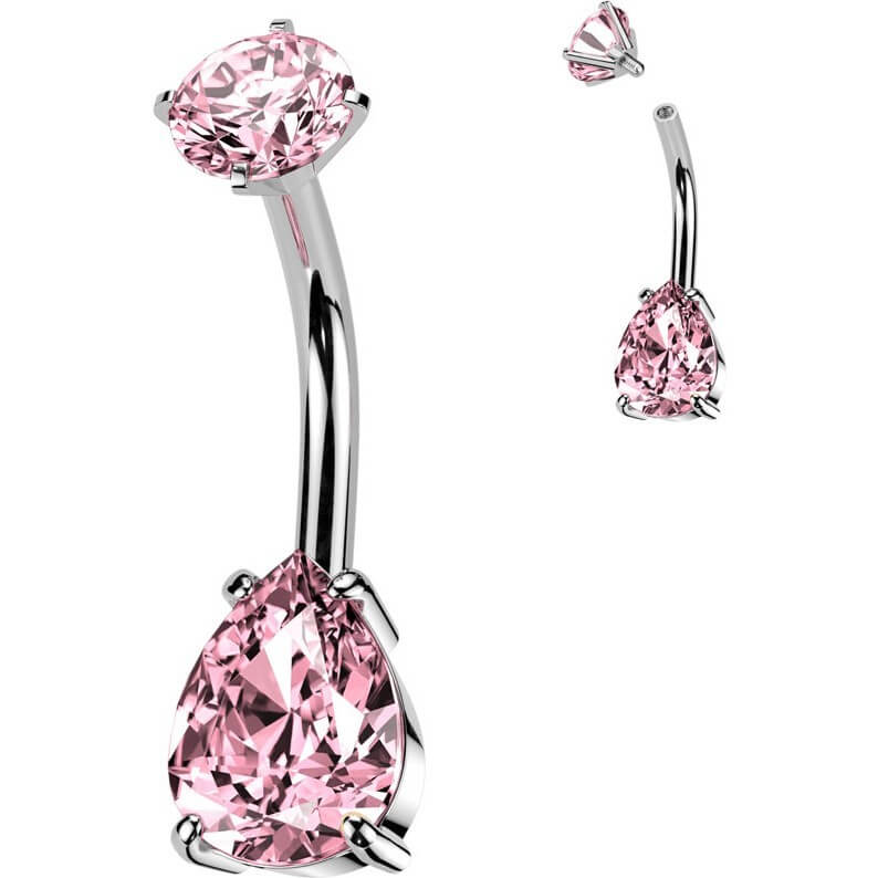 Bauchnabelpiercing Tropfen Zirkonia Innengewinde - Image 7