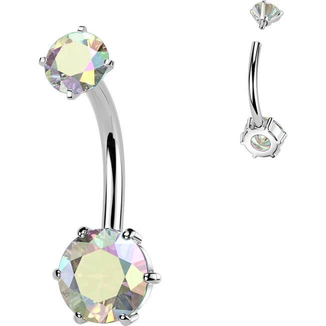 Bauchnabelpiercing 6er Krappenfassung runder Zirkonia Innengewinde - Image 8