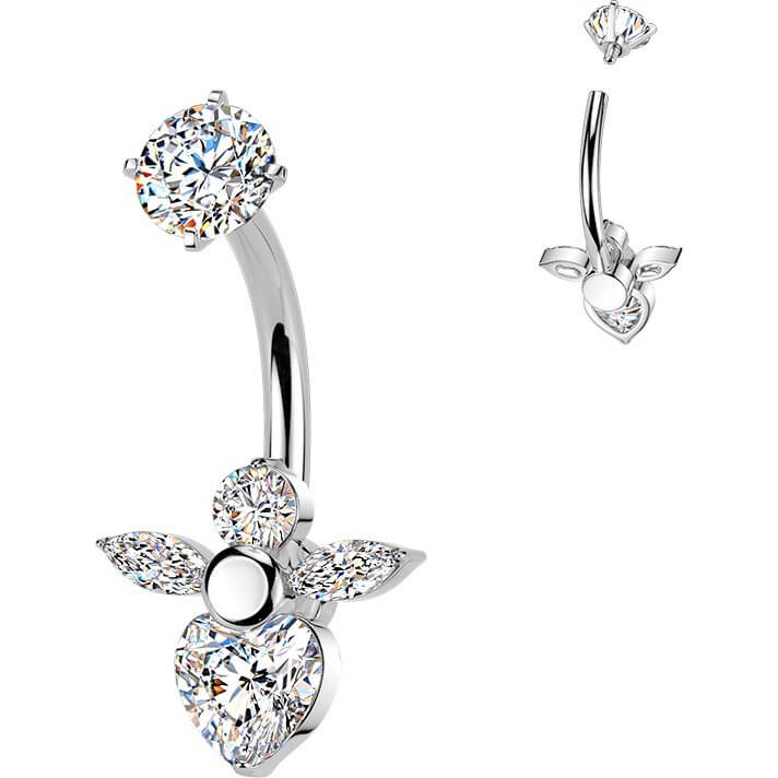 Bauchnabelpiercing Krappenfassung Engel Zirkonia Innengewinde