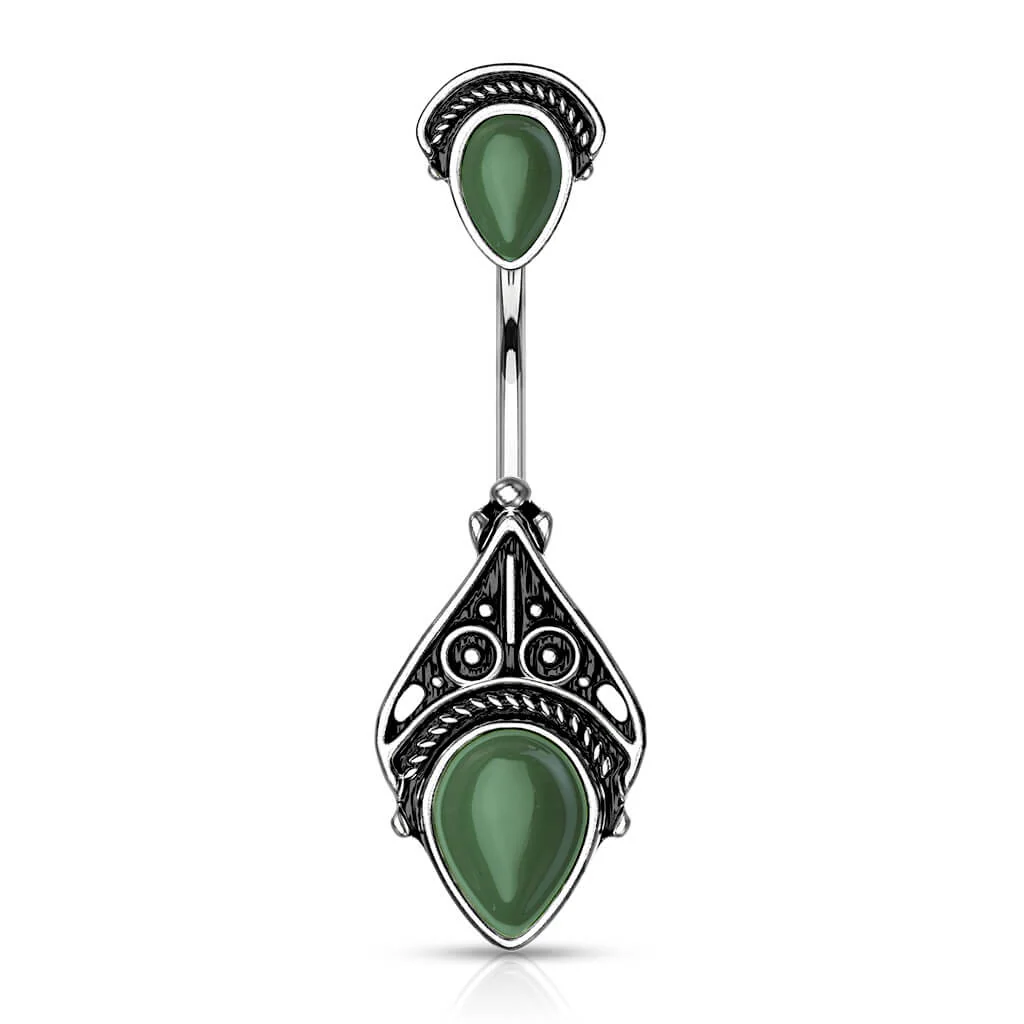Bauchnabelpiercing Vintage Türkis Halbedelstein - Image 2