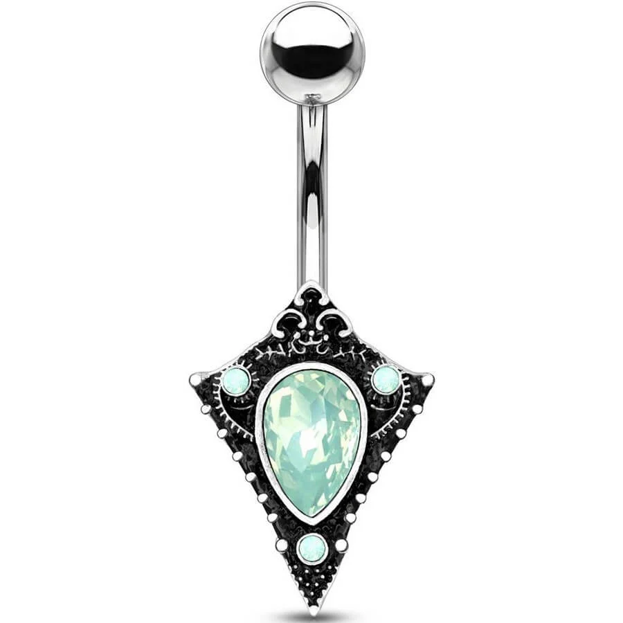 Bauchnabelpiercing Vintage Opal Silber