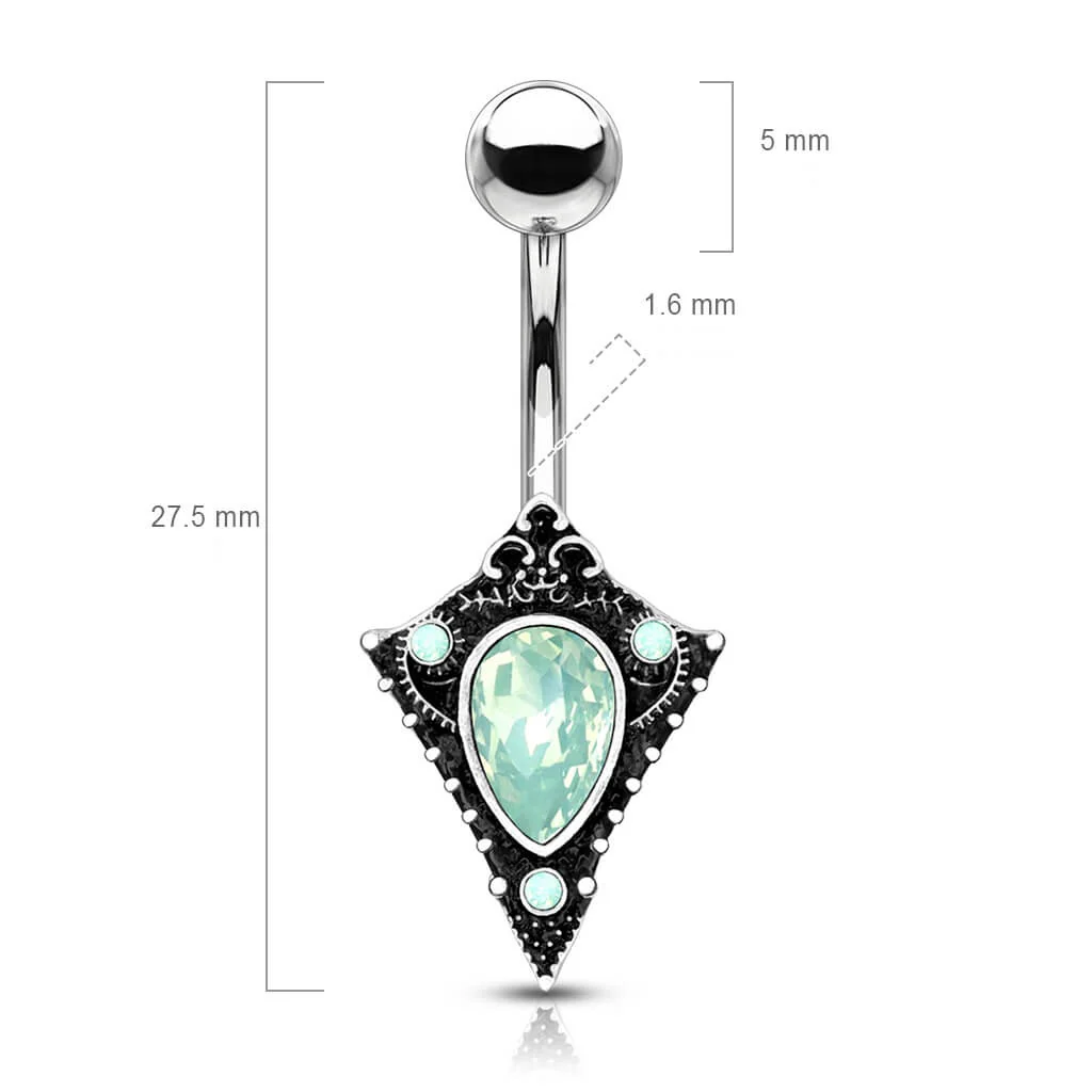 Bauchnabelpiercing Vintage Opal Silber - Image 2