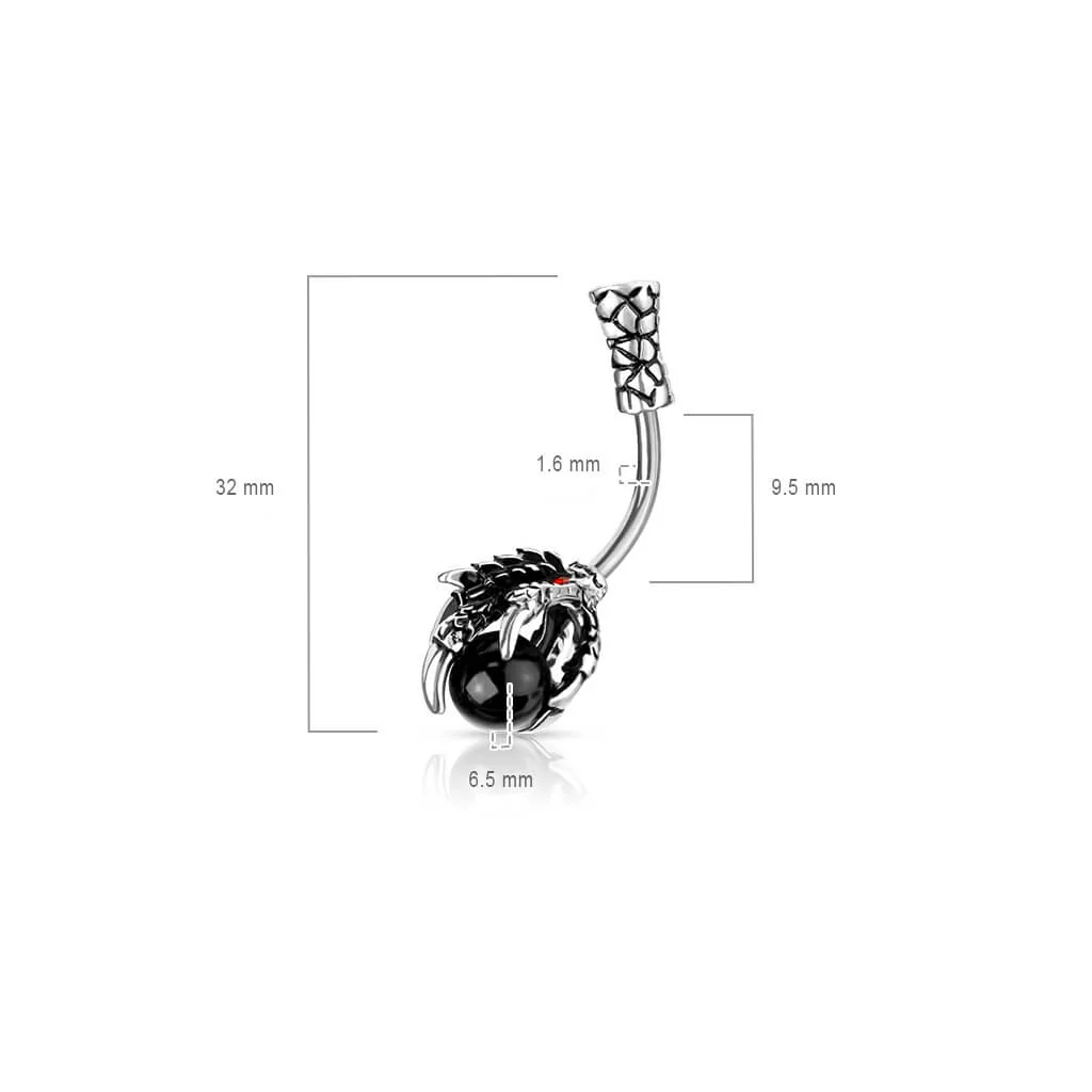 Bauchnabelpiercing Drachenklaue Silber - Image 2