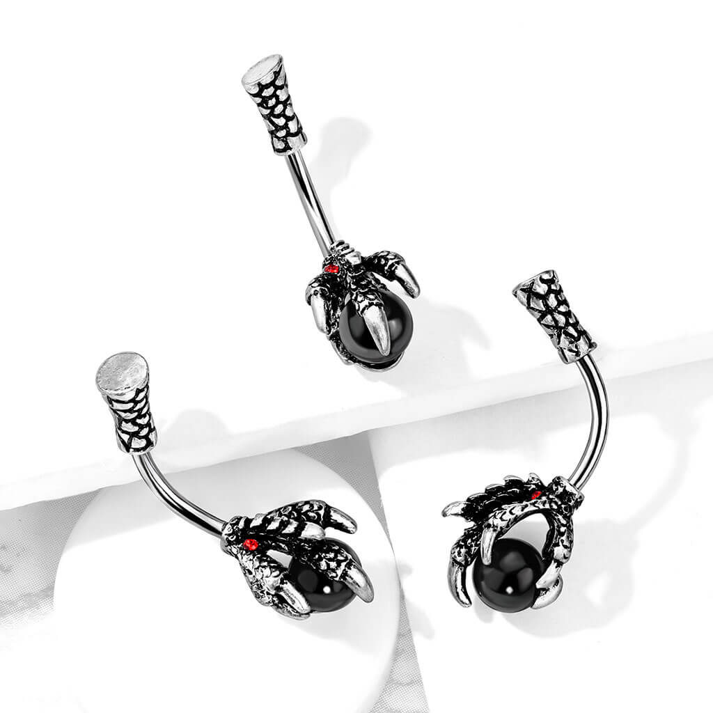 Bauchnabelpiercing Drachenklaue Silber - Image 3