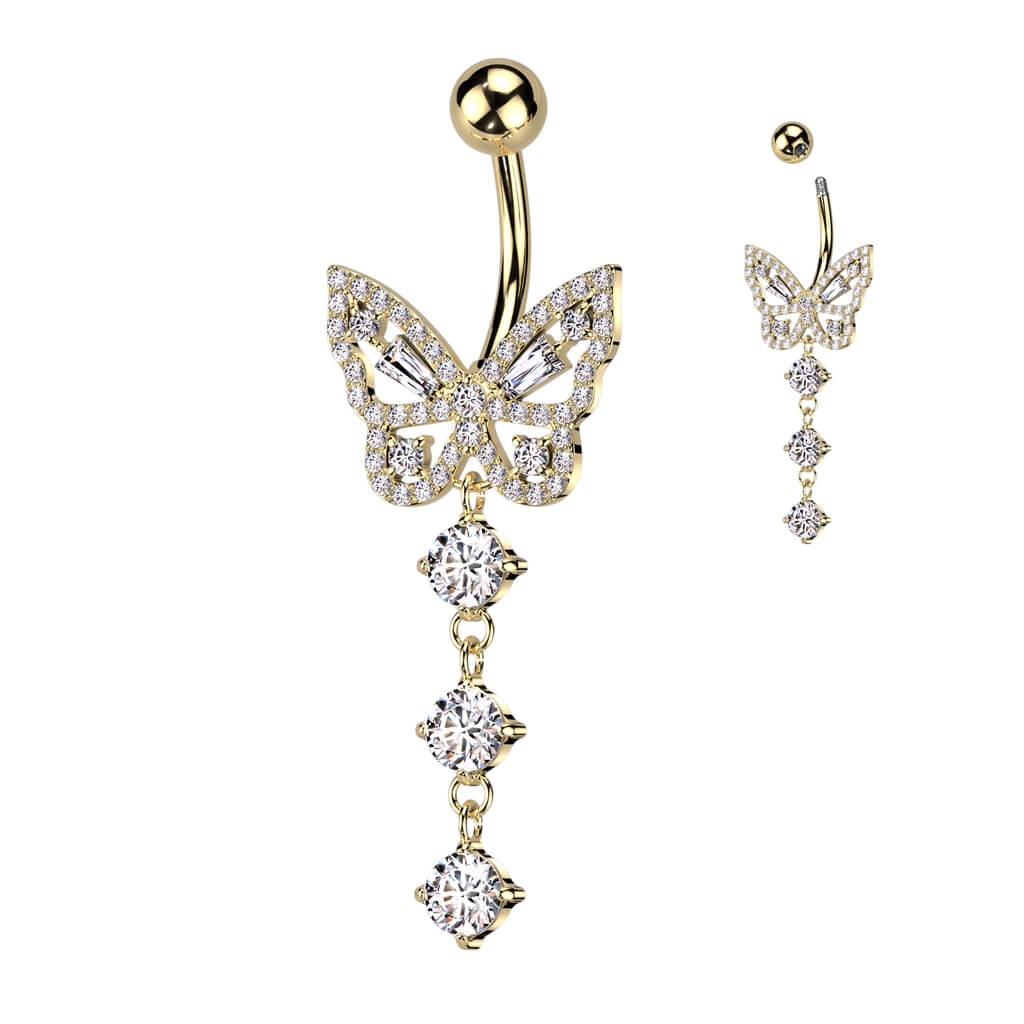 Bauchnabelpiercing Schmetterling beweglich Zirkonia - Image 3