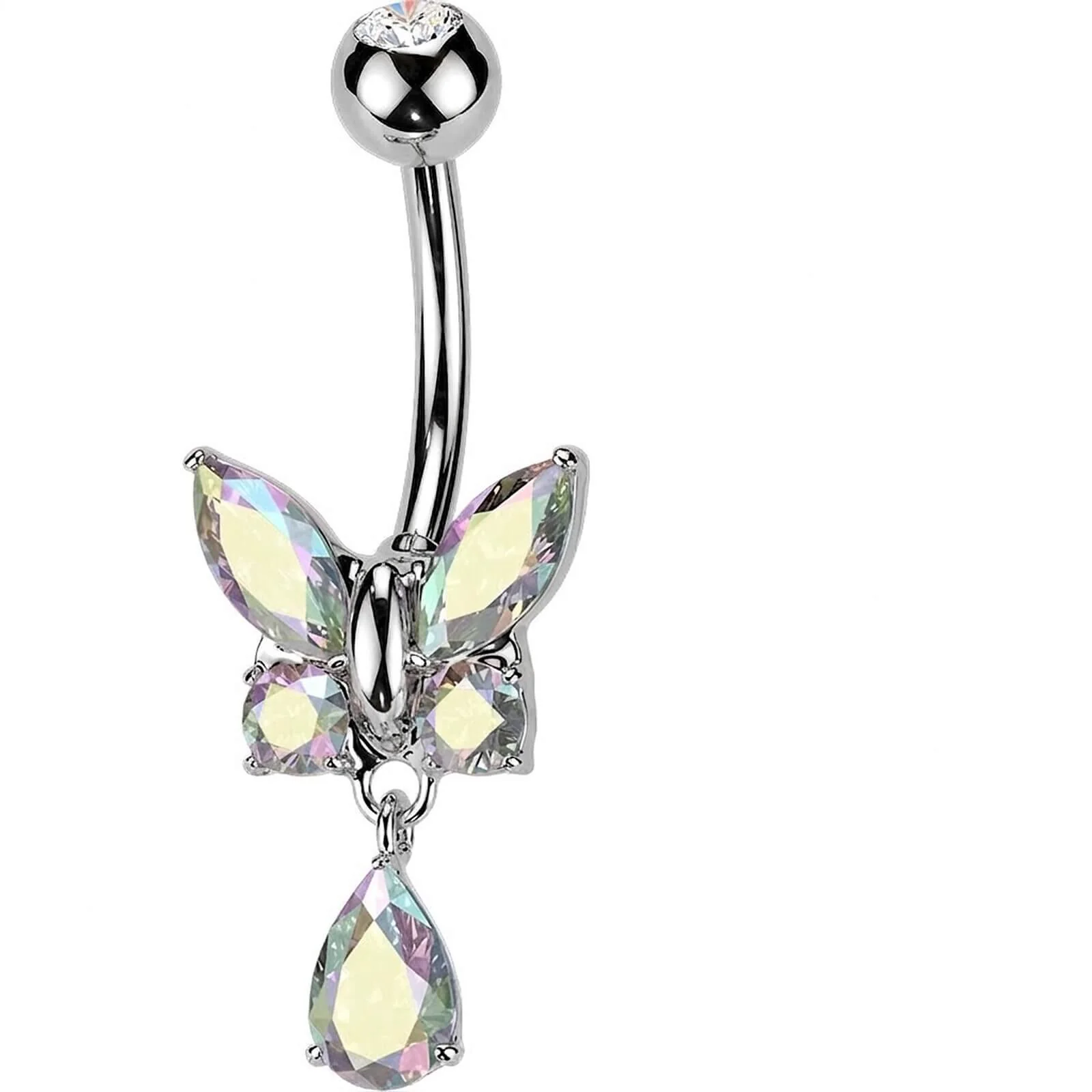 Bauchnabelpiercing Schmetterling Zirkonia Beweglich