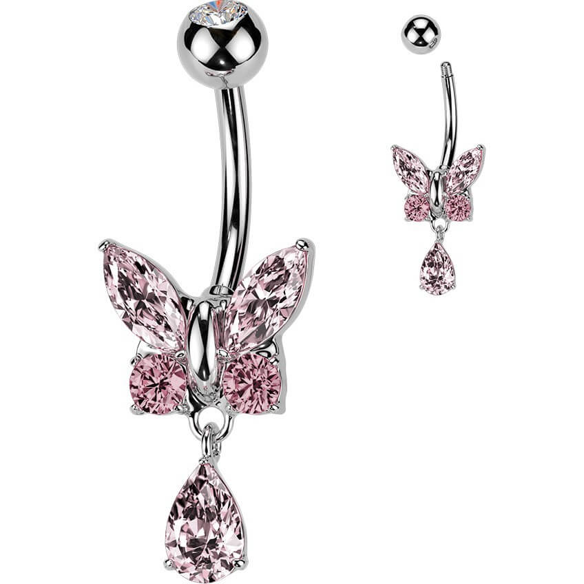 Bauchnabelpiercing Schmetterling Zirkonia Beweglich - Image 5