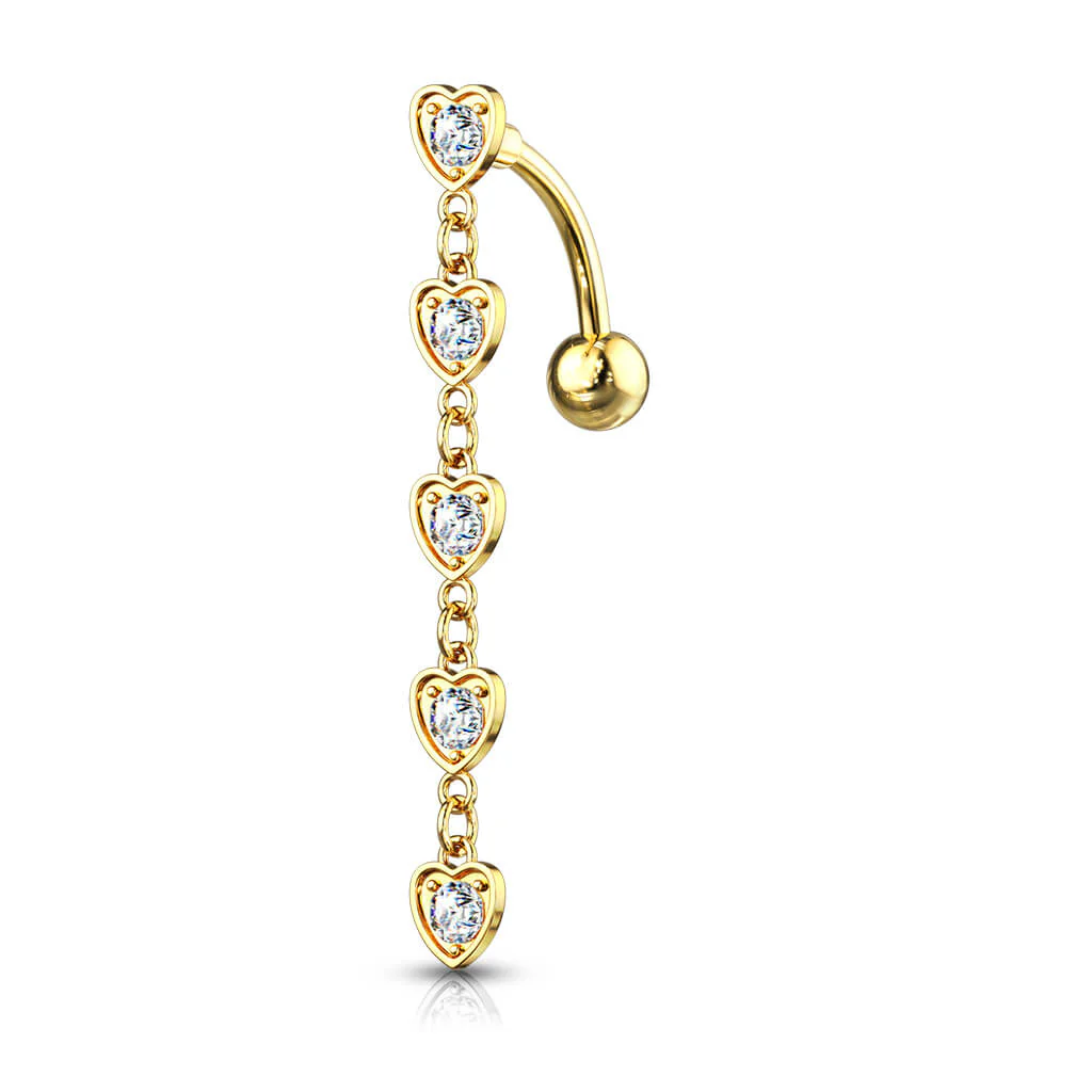 Bauchnabelpiercing Herz beweglich Zirkonia Silber - Image 4