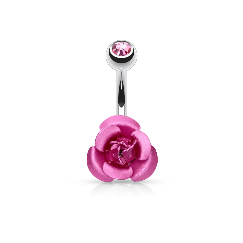 Bauchnabelpiercing Rose Metall Zirkonia - Image 2