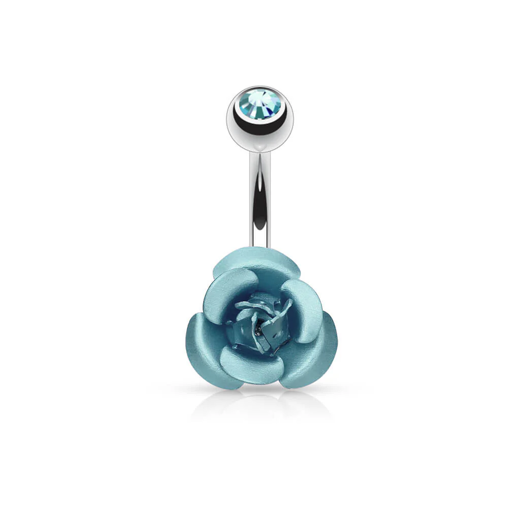Bauchnabelpiercing Rose Metall Zirkonia - Image 3