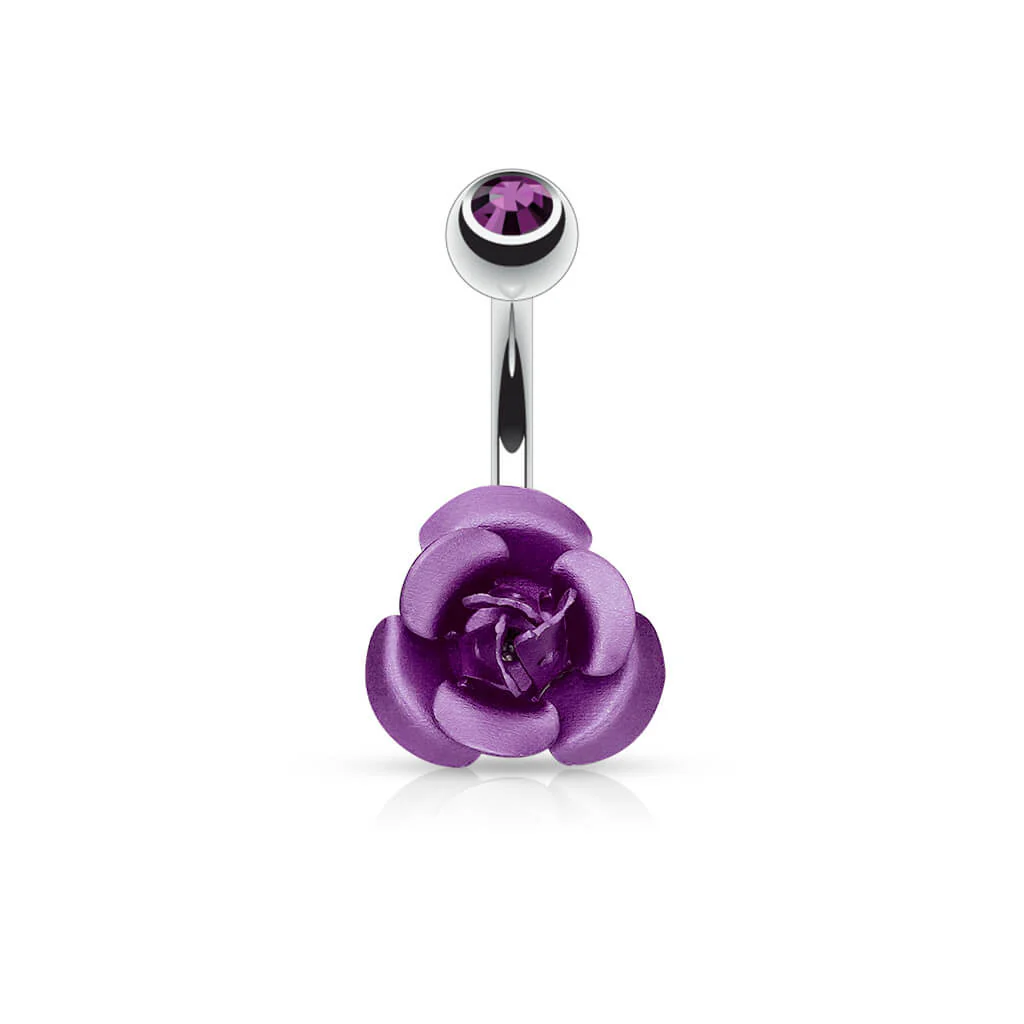 Bauchnabelpiercing Rose Metall Zirkonia - Image 5
