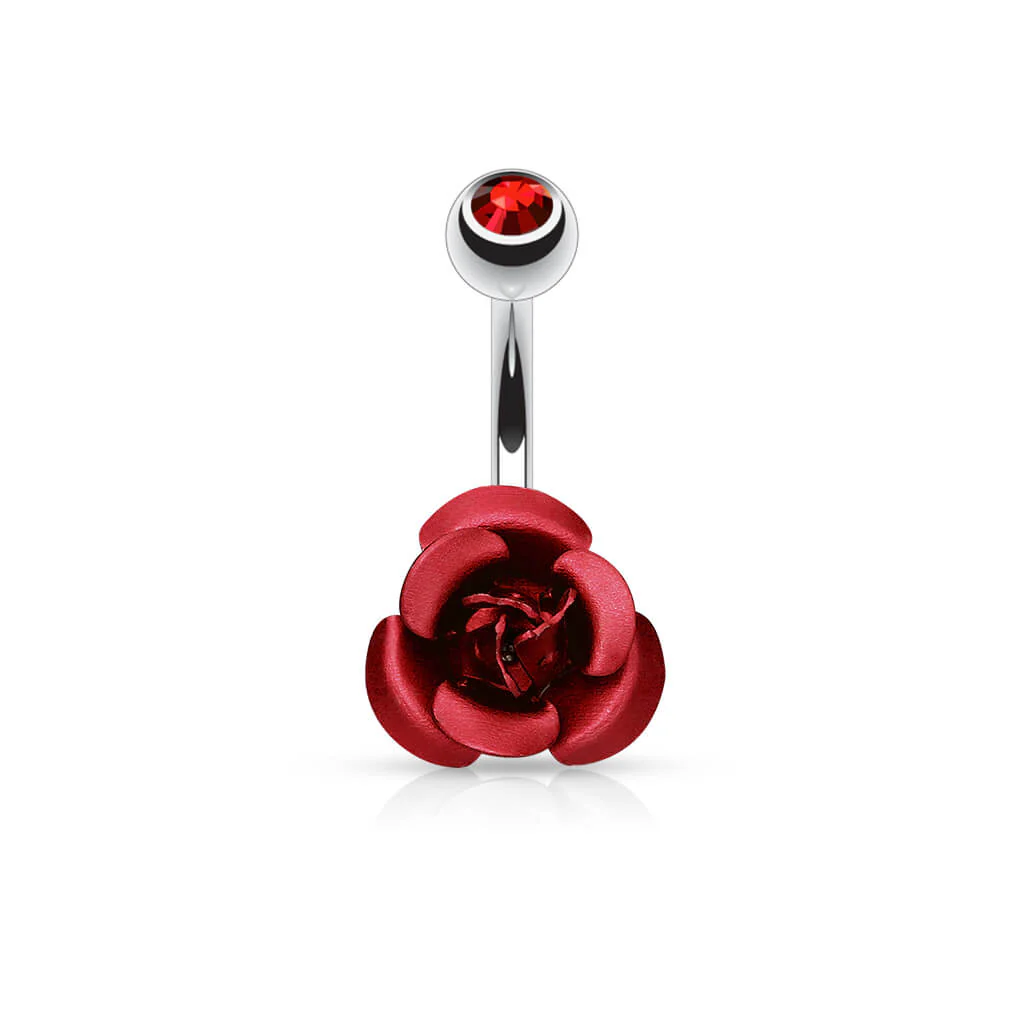 Bauchnabelpiercing Rose Metall Zirkonia - Image 6