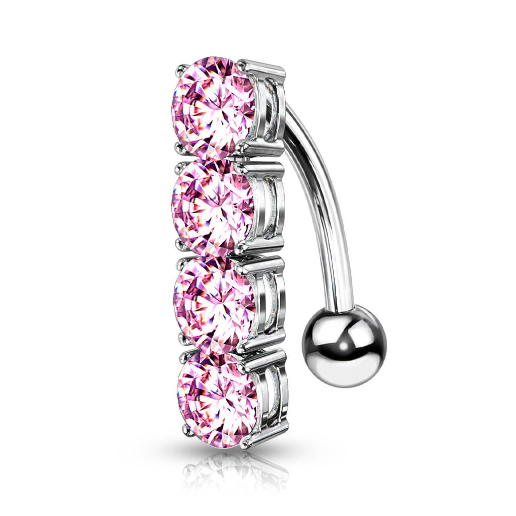 Bauchnabelpiercing 4 Zirkonia Silber - Image 6