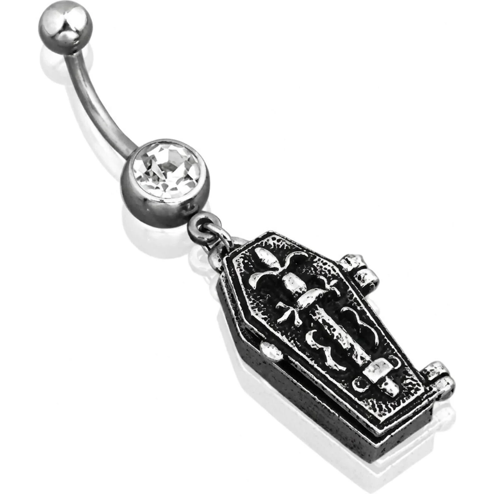 Bauchnabelpiercing Sarg beweglich Zirkonia Silber