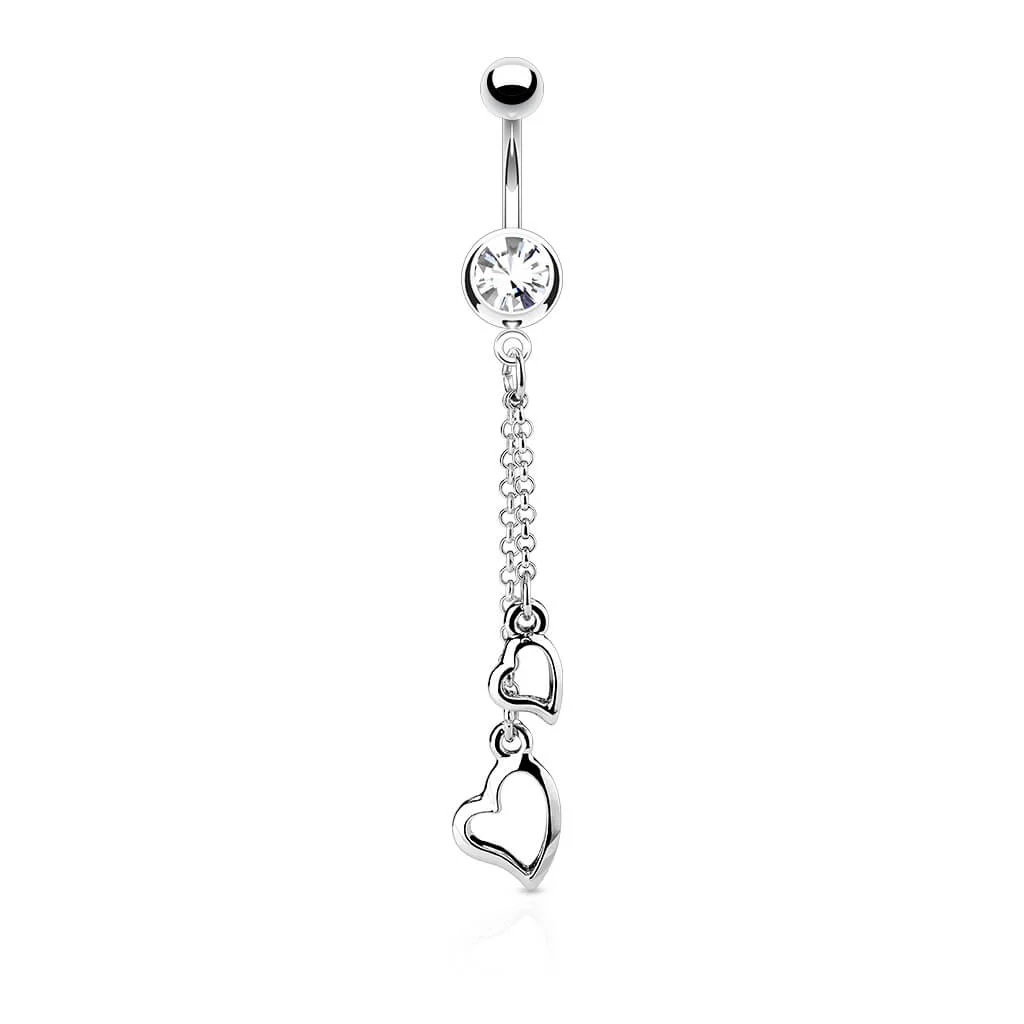 Bauchnabelpiercing Herz beweglich Zirkonia Silber - Image 2