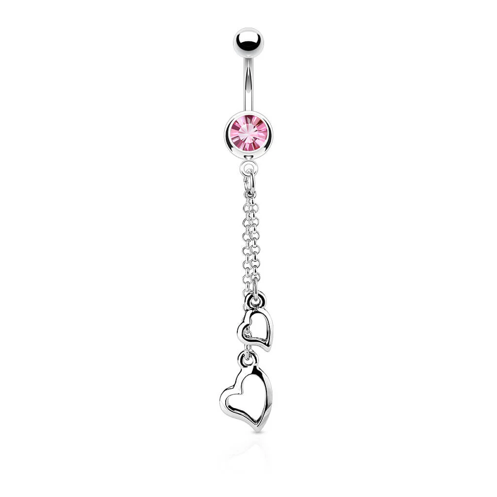 Bauchnabelpiercing Herz beweglich Zirkonia Silber - Image 3