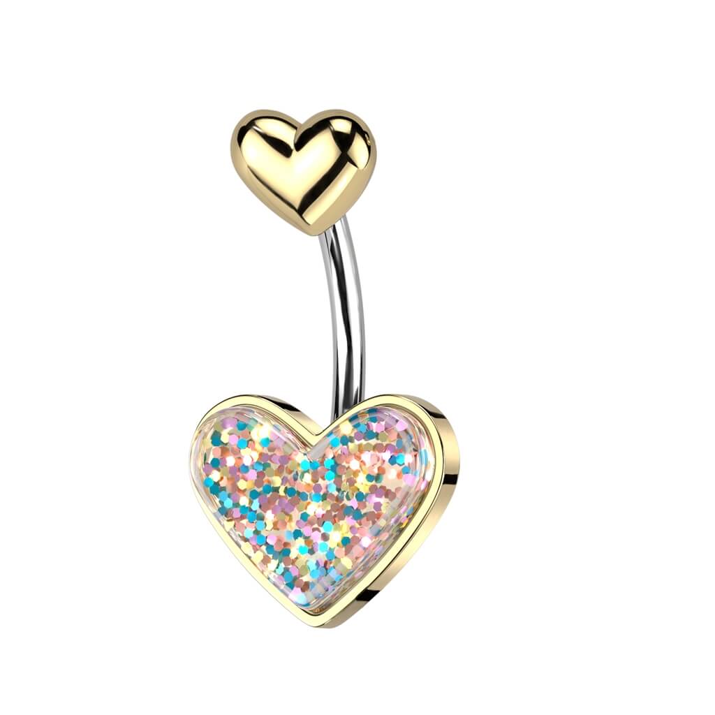 Bauchnabelpiercing Glitzer Herz - Image 2
