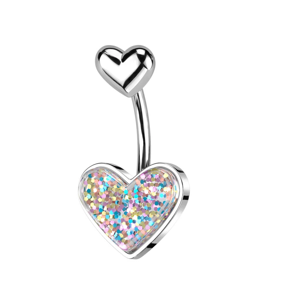 Bauchnabelpiercing Glitzer Herz - Image 3