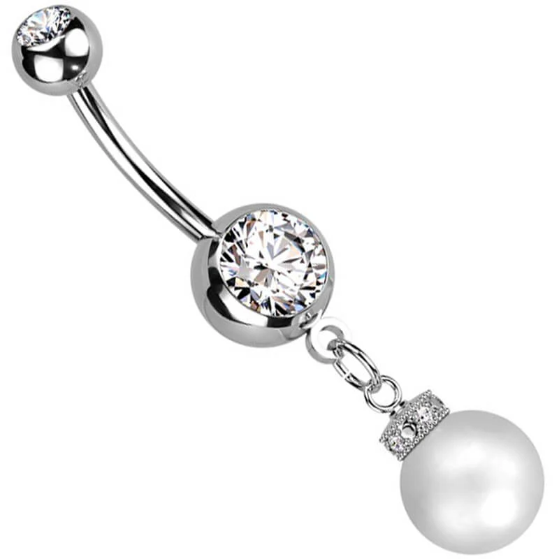 Bauchnabelpiercing Zirkonia beweglich Perle - Image 2