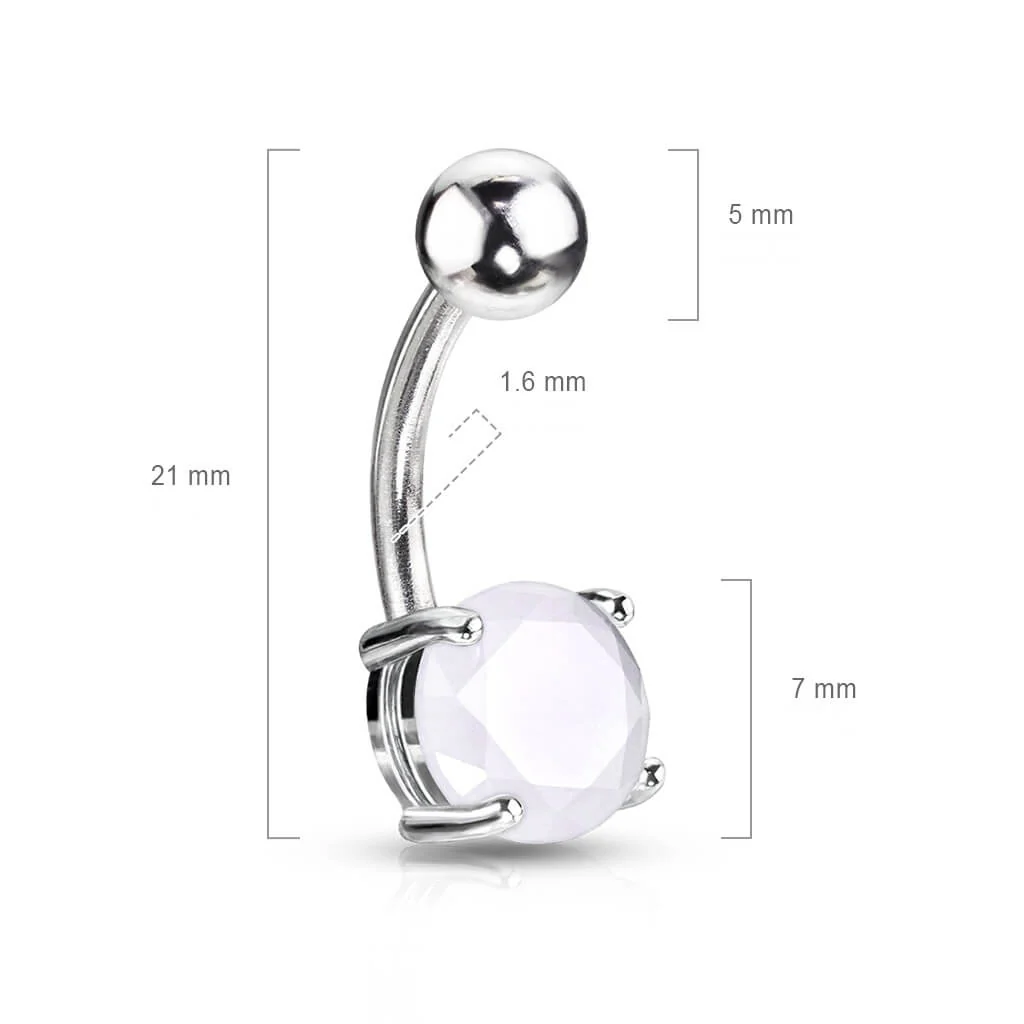 Bauchnabelpiercing Rund Argenon Halbedelstein - Image 2