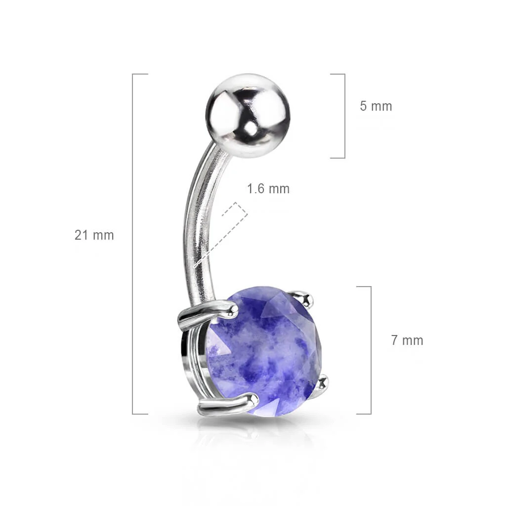 Bauchnabelpiercing Lapislazuli Halbedelstein - Image 2