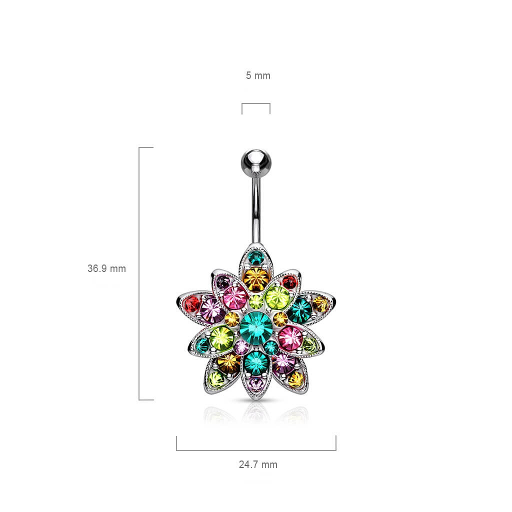 Bauchnabelpiercing Blume Zirkonia - Image 2