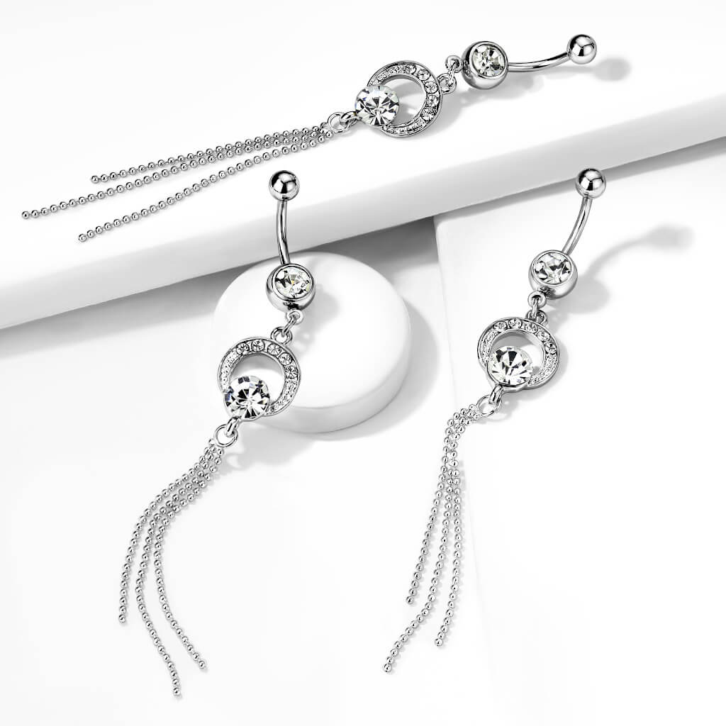 Bauchnabelpiercing Ketten beweglich Zirkonia - Image 3