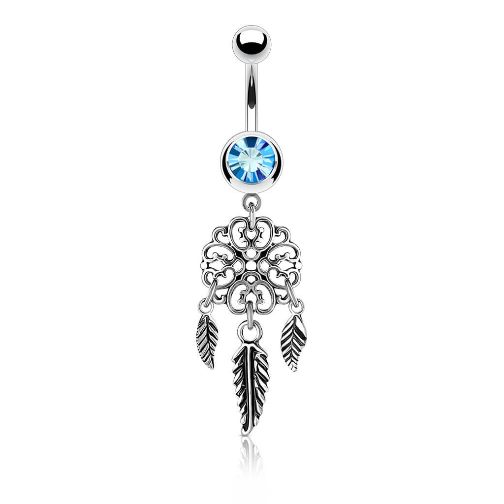 Bauchnabelpiercing Traumfänger Zirkonia Silber - Image 3