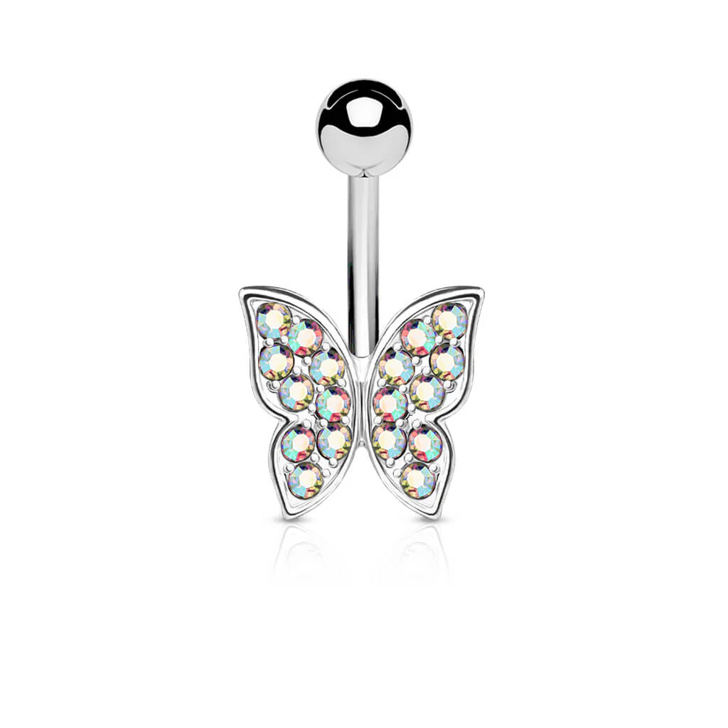 Bauchnabelpiercing Schmetterling Zirkonia Silber - Image 2