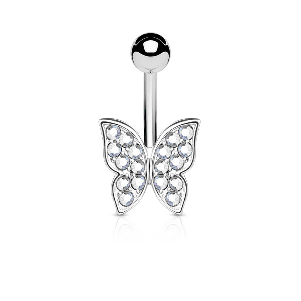 Bauchnabelpiercing Schmetterling Zirkonia Silber - Image 3