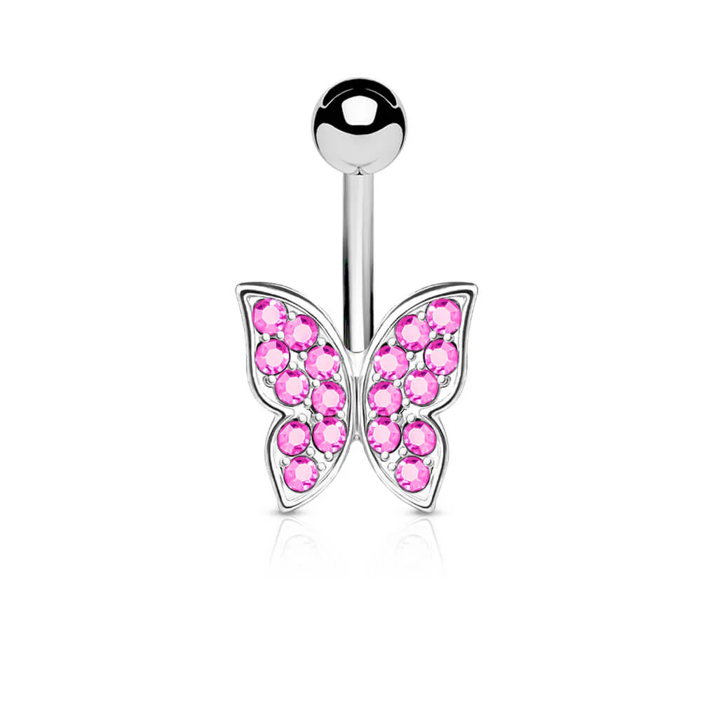 Bauchnabelpiercing Schmetterling Zirkonia Silber - Image 4