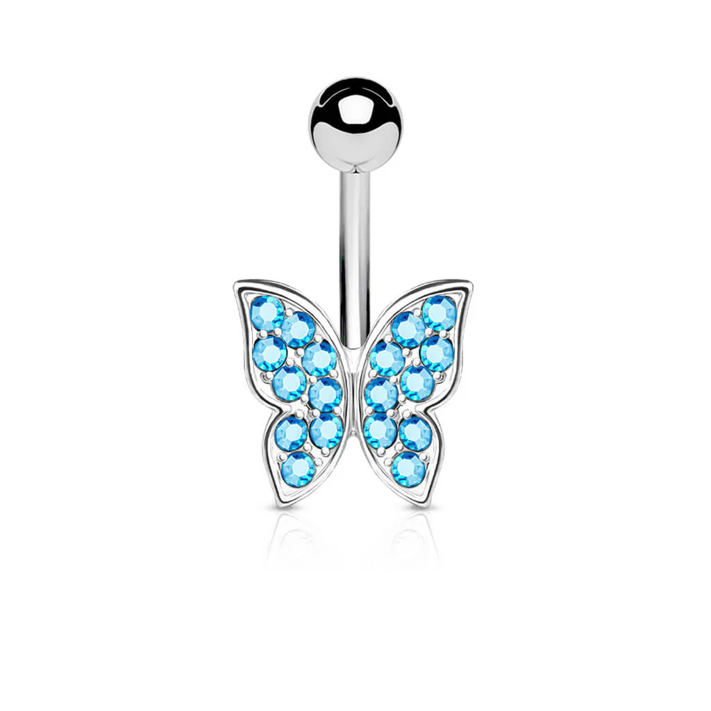 Bauchnabelpiercing Schmetterling Zirkonia Silber - Image 5