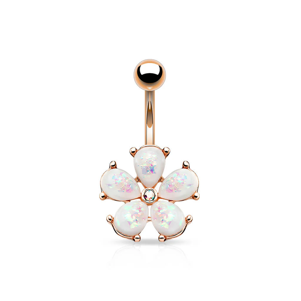 Bauchnabelpiercing Blume Opal - Image 3