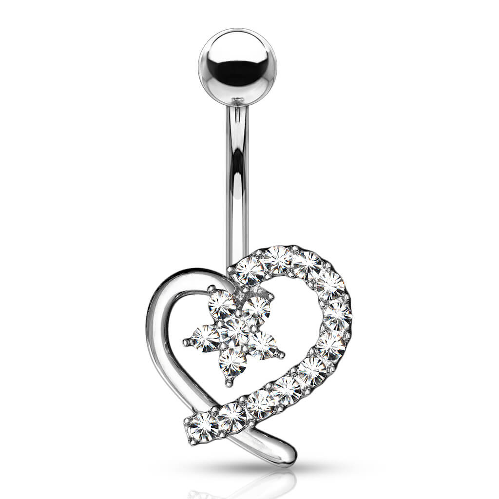 Bauchnabelpiercing Herz Blume Zirkonia - Image 2