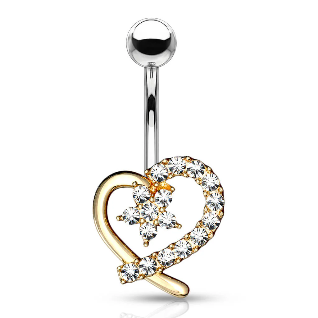 Bauchnabelpiercing Herz Blume Zirkonia - Image 4