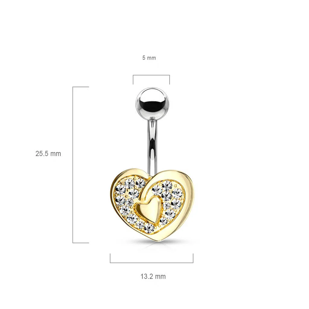 Bauchnabelpiercing Herz Zirkonia - Image 3