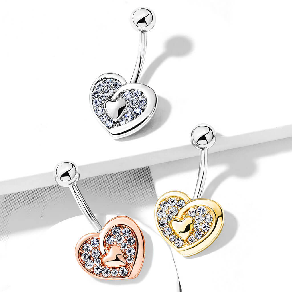 Bauchnabelpiercing Herz Zirkonia - Image 7